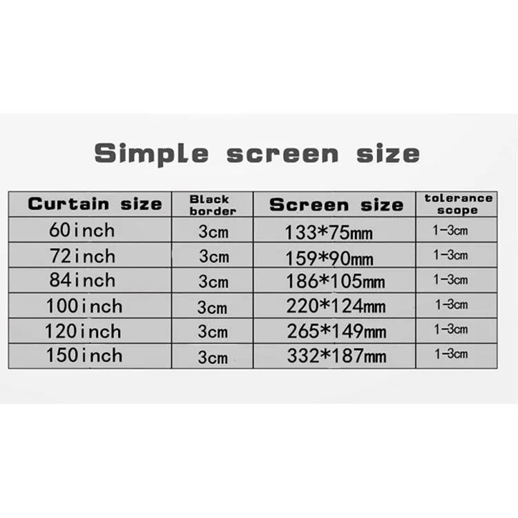 100 4 3 Projector Film Curtain - 205x148cm Thin & Foldable