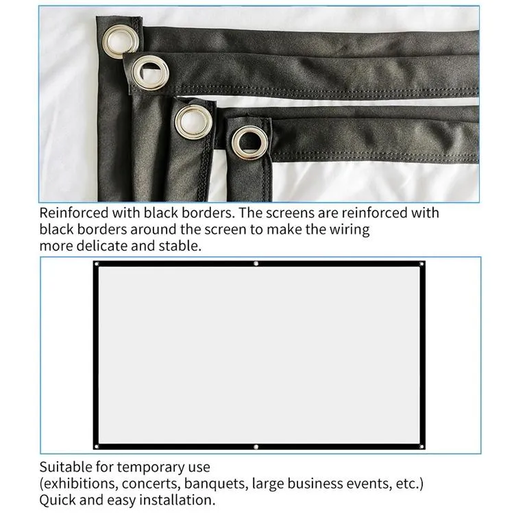100 4 3 Projector Film Curtain - 205x148cm Thin & Foldable