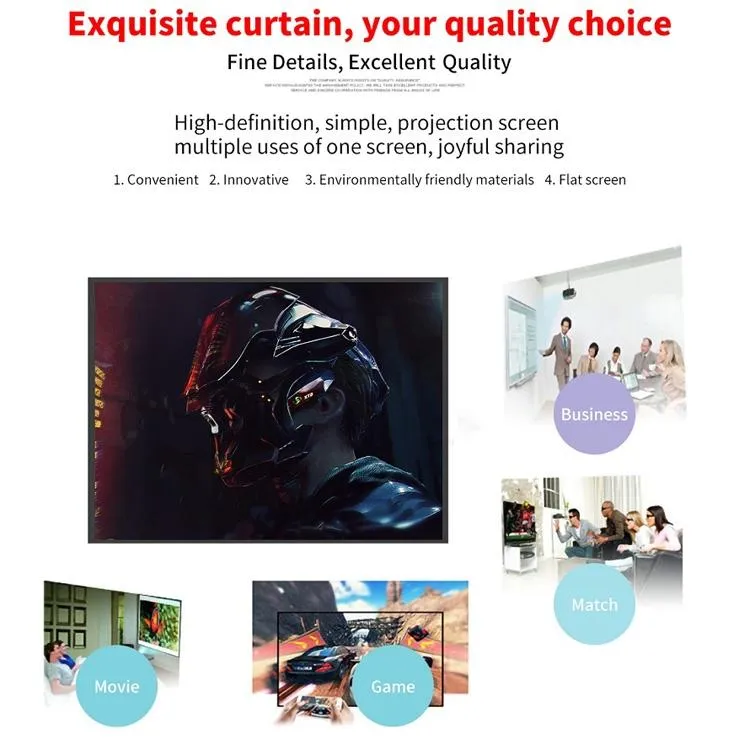 120 16 9 Projector Film Curtain - Thin Polyester Folding 265x150cm