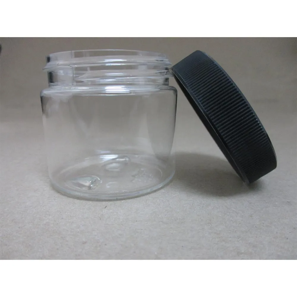 6 PET Plastic 2 Oz Empty Clear Containers Cosmetic Jars Cap Creams Makeup Travel