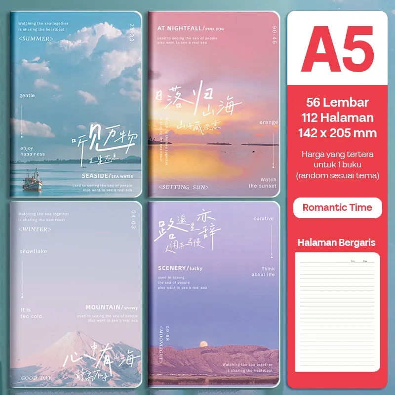 Buku Notebook A5 Sampul Eva Waterproof Tebal Halaman Bergaris SBRA556