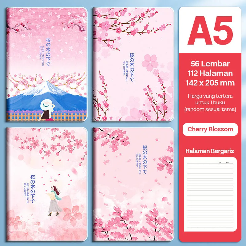 Buku Notebook A5 Sampul Eva Waterproof Tebal Halaman Bergaris SBRA556
