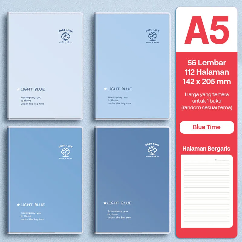 Buku Notebook A5 Sampul Eva Waterproof Tebal Halaman Bergaris SBRA556