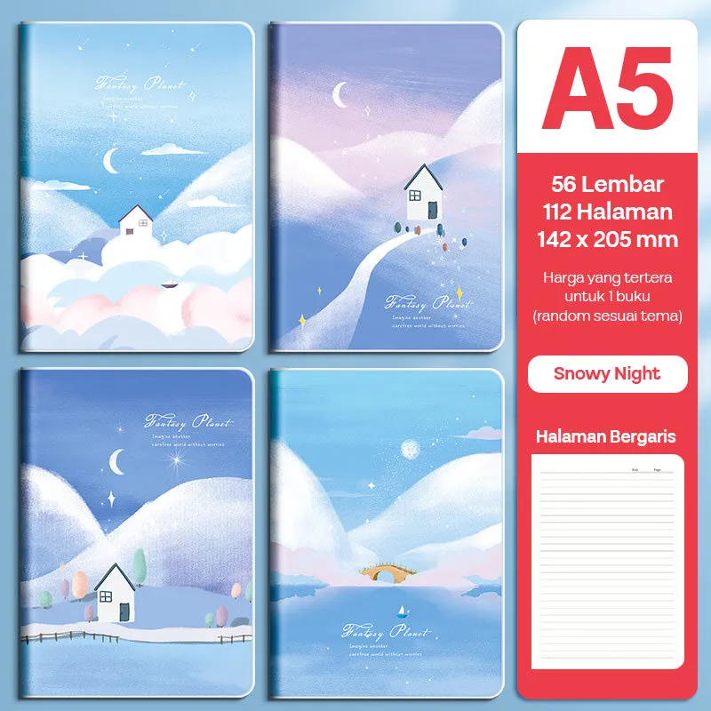 Buku Notebook A5 Sampul Eva Waterproof Tebal Halaman Bergaris SBRA556