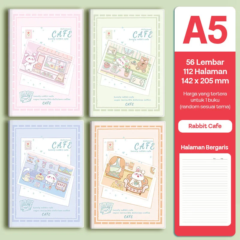 Buku Notebook A5 Sampul Eva Waterproof Tebal Halaman Bergaris SBRA556