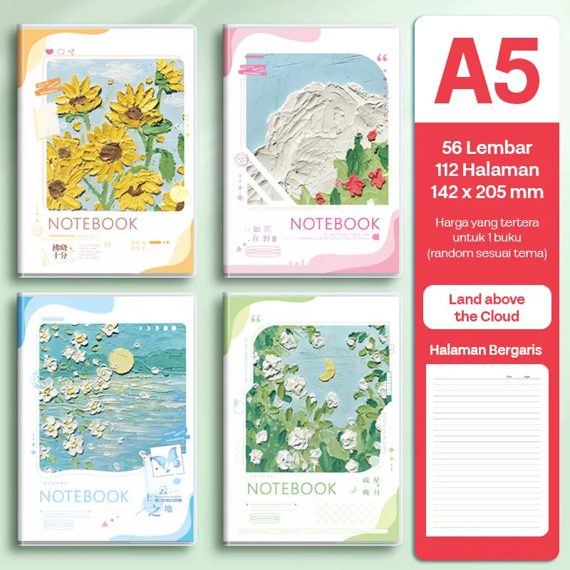 Buku Notebook A5 Sampul Eva Waterproof Tebal Halaman Bergaris SBRA556