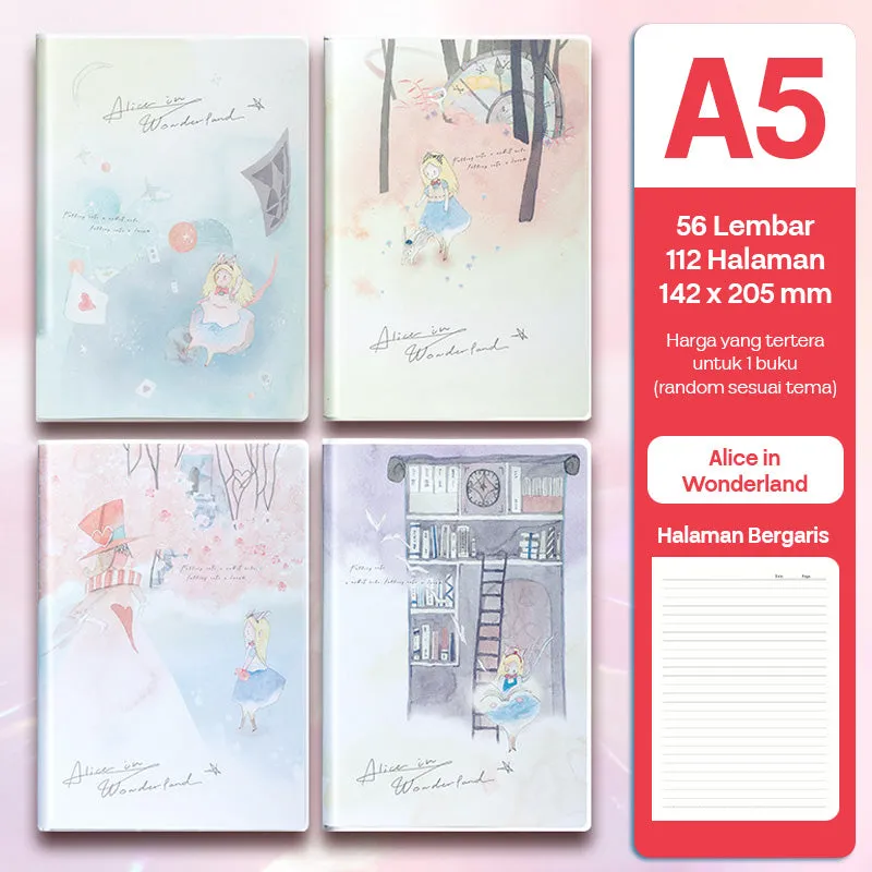 Buku Notebook A5 Sampul Eva Waterproof Tebal Halaman Bergaris SBRA556