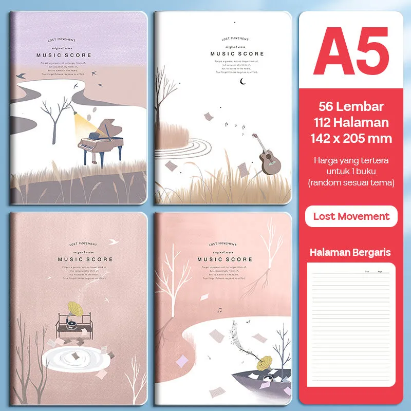 Buku Notebook A5 Sampul Eva Waterproof Tebal Halaman Bergaris SBRA556