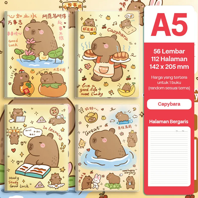 Buku Notebook A5 Sampul Eva Waterproof Tebal Halaman Bergaris SBRA556