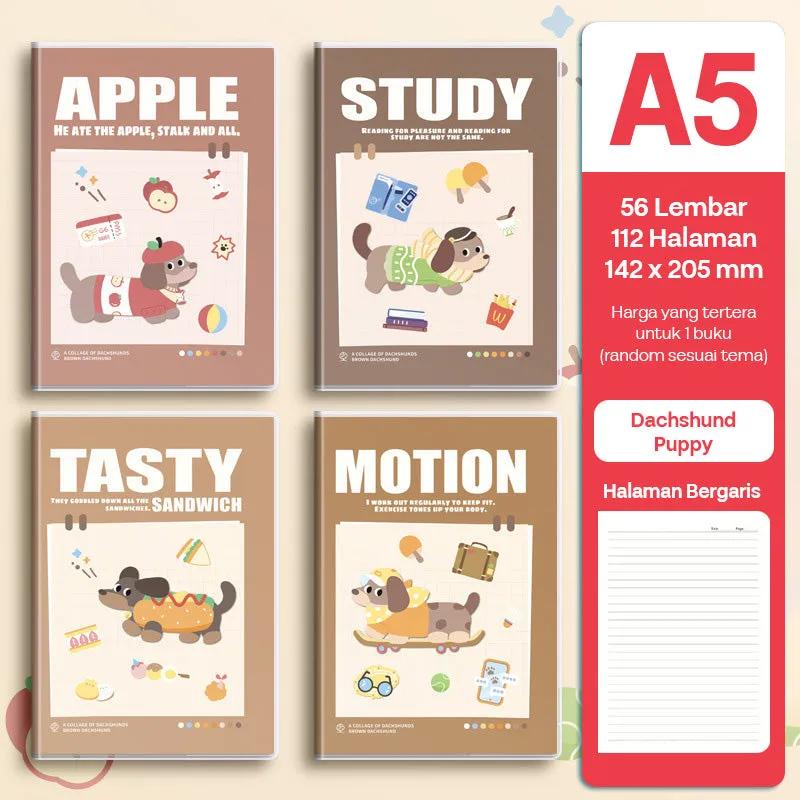 Buku Notebook A5 Sampul Eva Waterproof Tebal Halaman Bergaris SBRA556