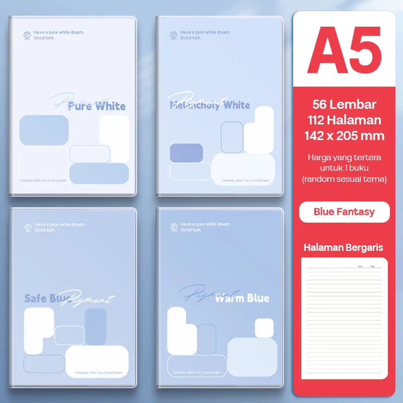 Buku Notebook A5 Sampul Eva Waterproof Tebal Halaman Bergaris SBRA556