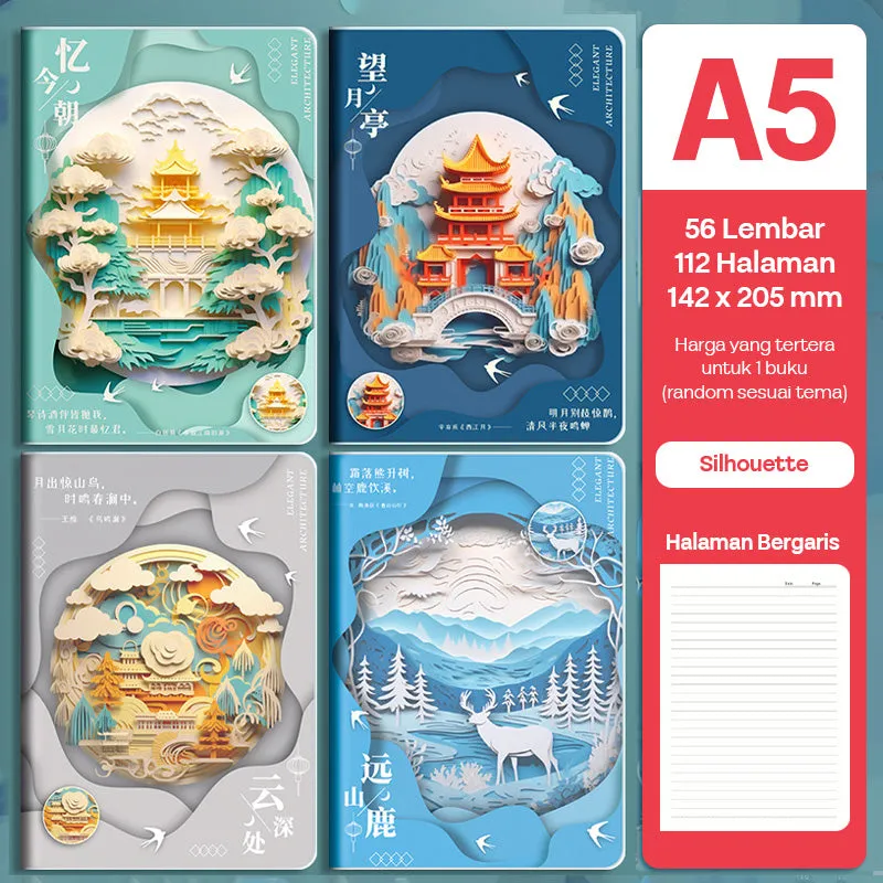 Buku Notebook A5 Sampul Eva Waterproof Tebal Halaman Bergaris SBRA556