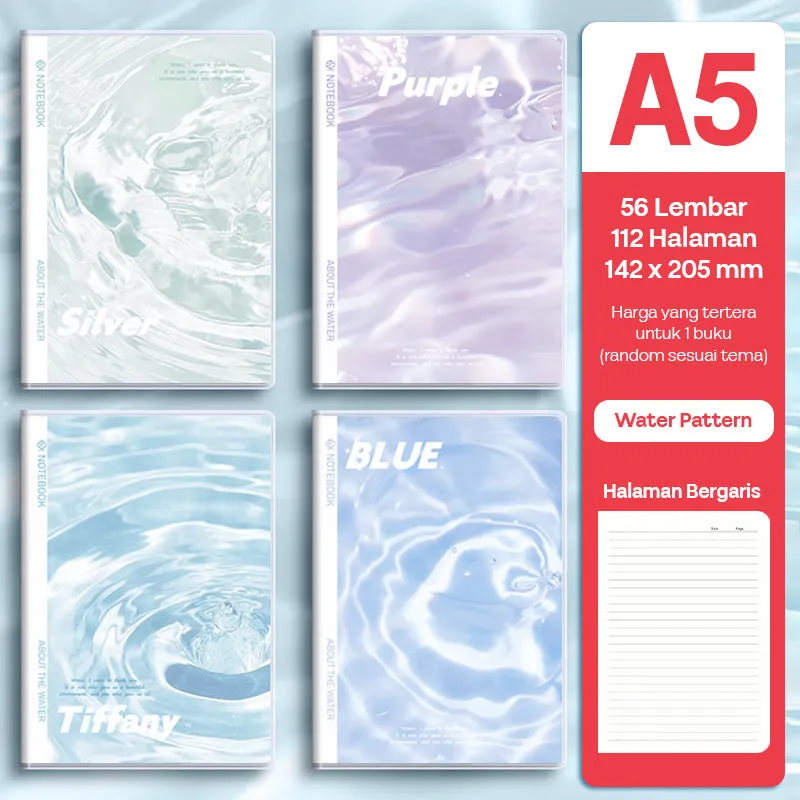 Buku Notebook A5 Sampul Eva Waterproof Tebal Halaman Bergaris SBRA556
