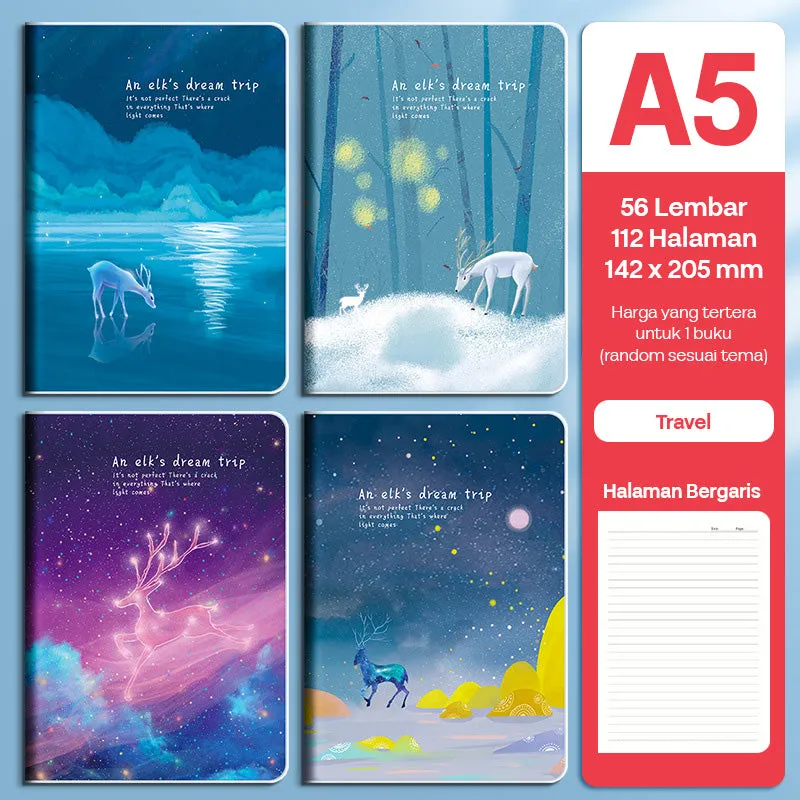 Buku Notebook A5 Sampul Eva Waterproof Tebal Halaman Bergaris SBRA556