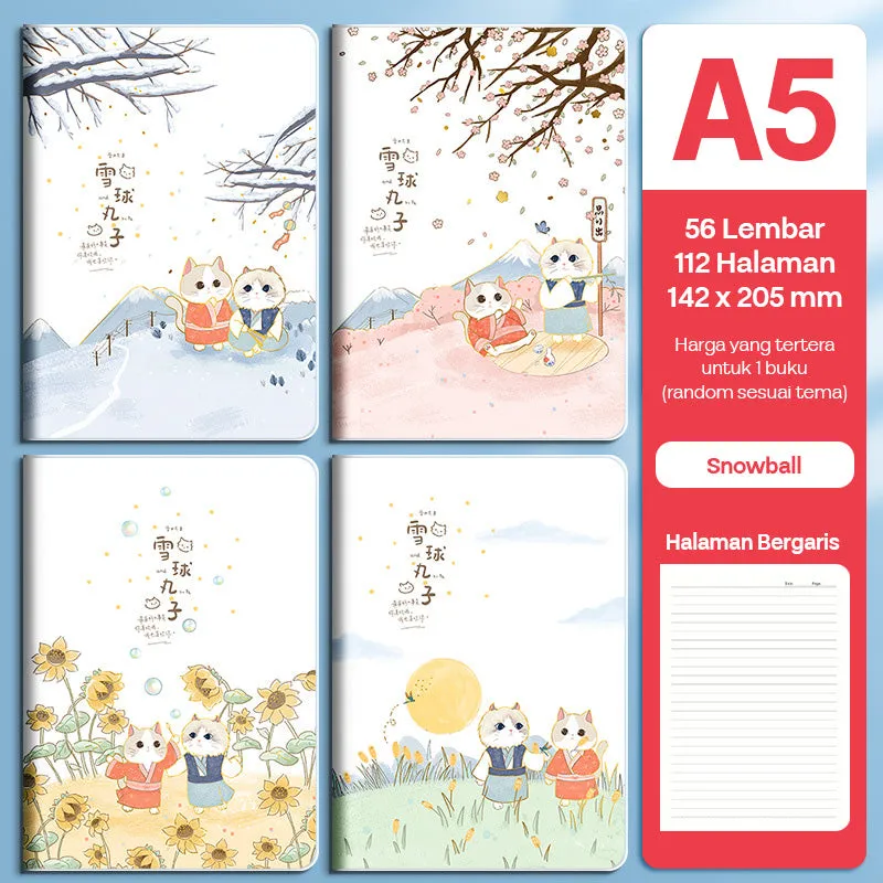 Buku Notebook A5 Sampul Eva Waterproof Tebal Halaman Bergaris SBRA556
