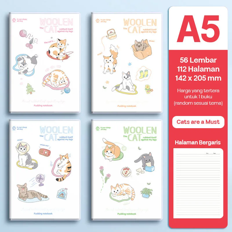 Buku Notebook A5 Sampul Eva Waterproof Tebal Halaman Bergaris SBRA556