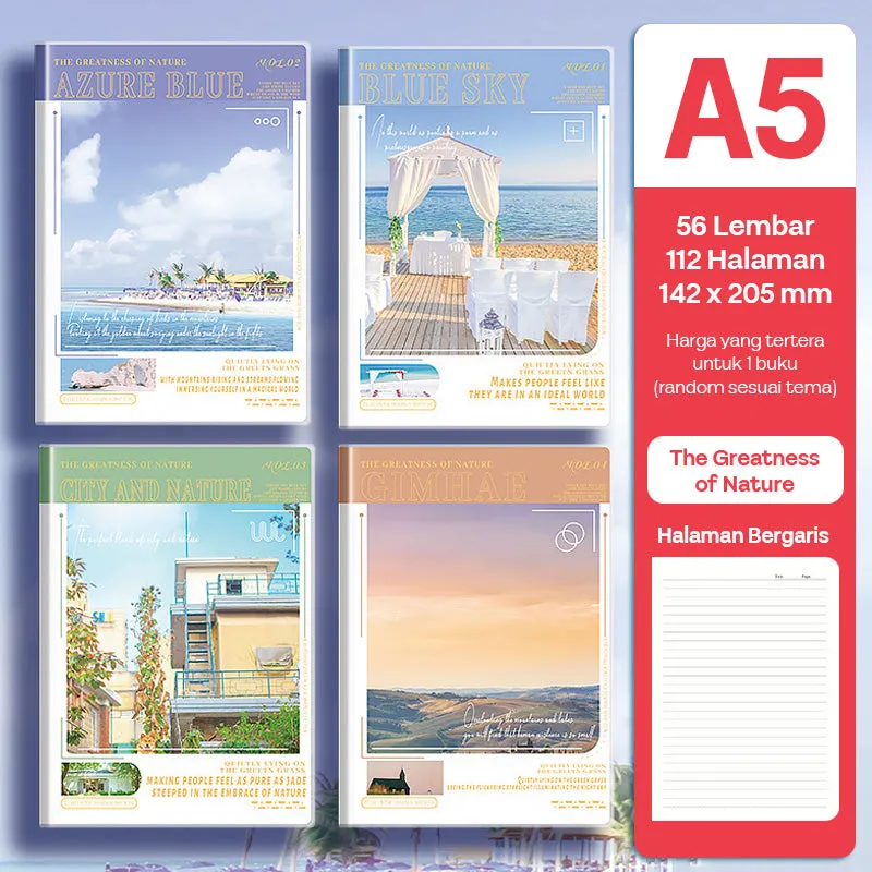 Buku Notebook A5 Sampul Eva Waterproof Tebal Halaman Bergaris SBRA556